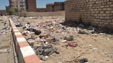 Photo of بالصور |القمامة تحاصر شارع التأمين الصحي بمنطقة المساكن في مدينة قنا
