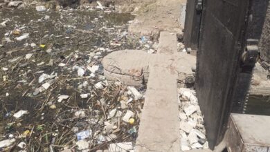 Photo of المخلفات والقمامة تغطي ترعة حجازة بحري.. صور