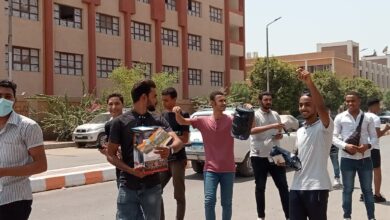Photo of طلاب الثانوية يلتقطون الصور ويحتفلون بانتهاء الامتحانات في نجع حمادي