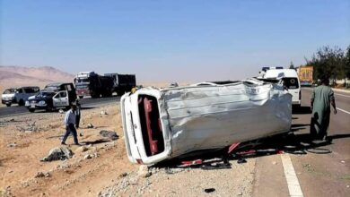 Photo of عاجل.. مصرع وإصابة 14 شخص في حادث انقلاب سيارة ميكروباص بالطريق الصحراوي الغربي