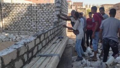 Photo of إزالة وإيقاف أعمال بناء على مساحة 50 متراً بقرية أبنود في قنا