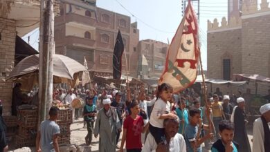 Photo of بالطبول والأعلام الملونة.. مسيرة للاحتفال بذكرى المولد النبوي في شوارع أبوتشت
