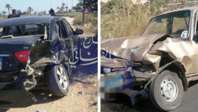 Photo of إصابة شخصين في تصادم سيارتين بنجع حمادي