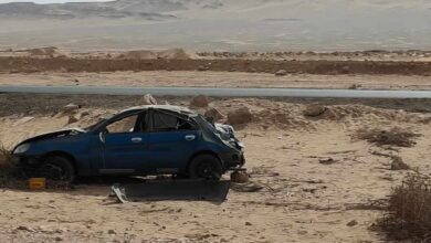 Photo of إصابة 5 أشخاص في حادث على الصحراوي بقنا